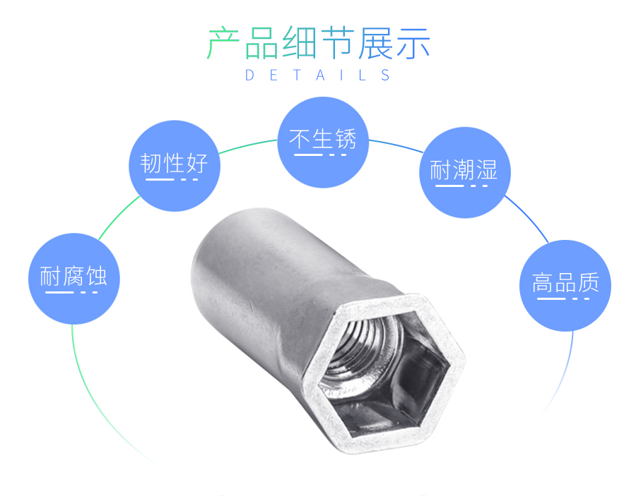 平头封闭六角拉铆螺母