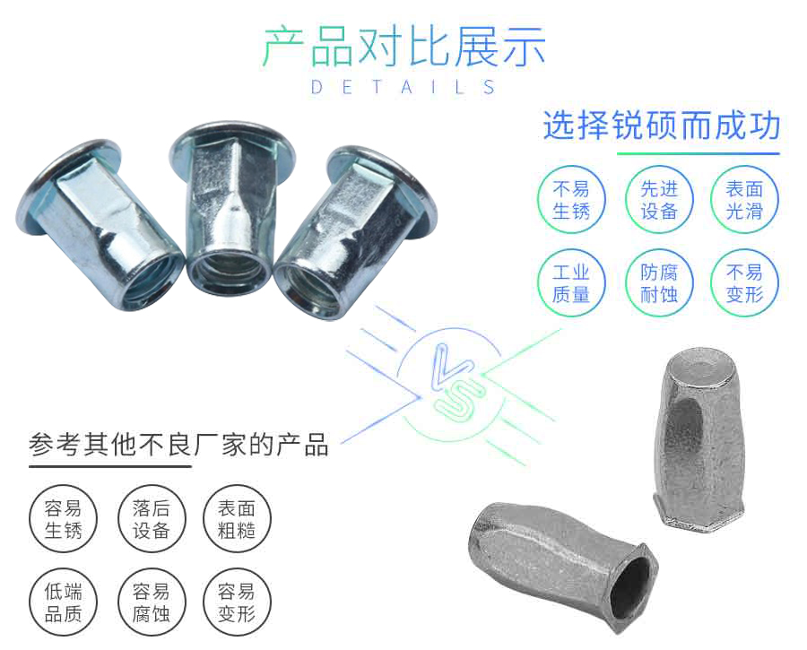 碳钢平头六角拉铆螺母